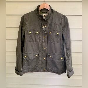 J. Crew cotton Twill Field Jacket army dark green casual utility women’s size M